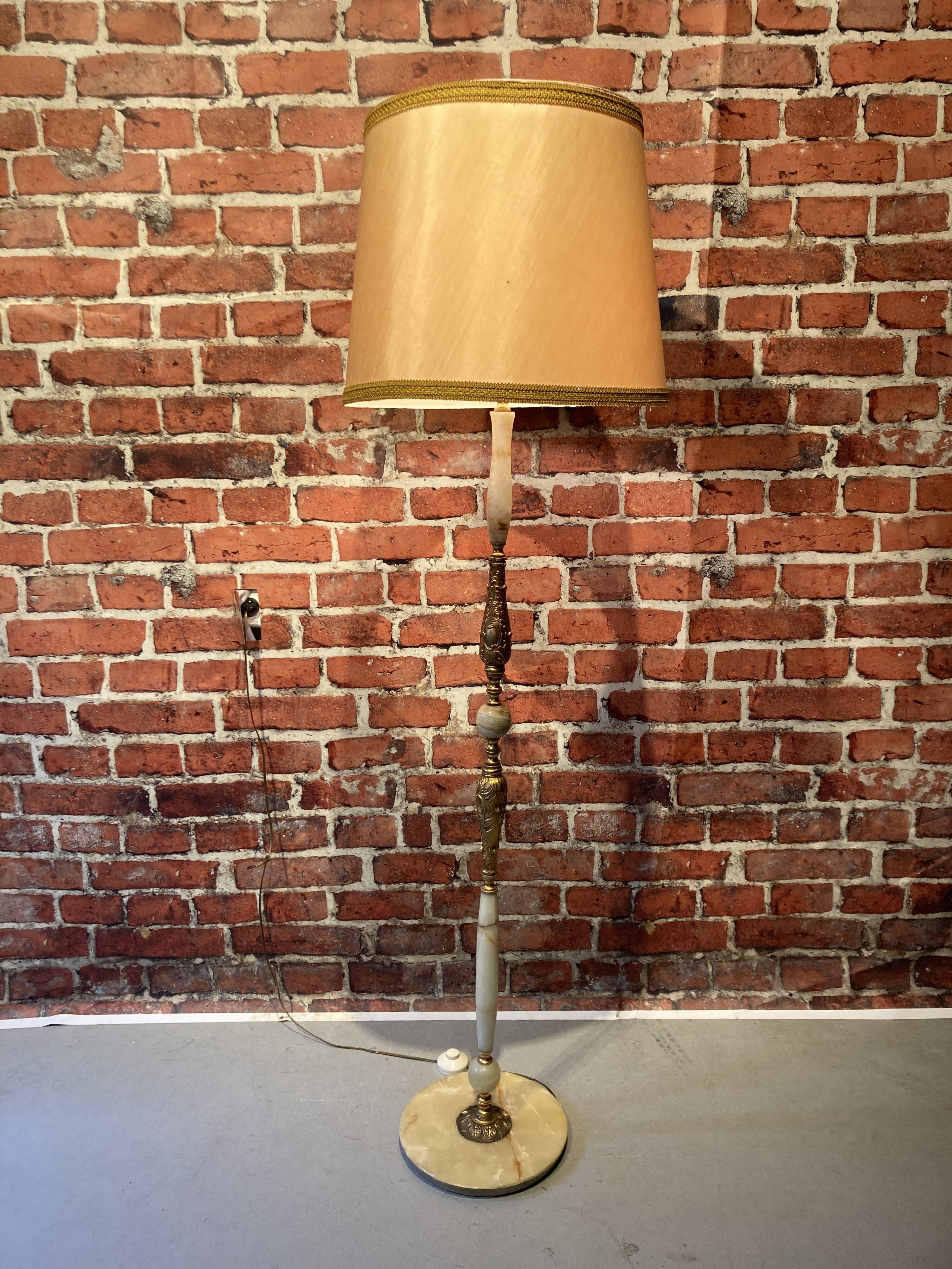 Floor lamp brass and marble