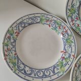 3 plates Churchill England mosaic and floral design