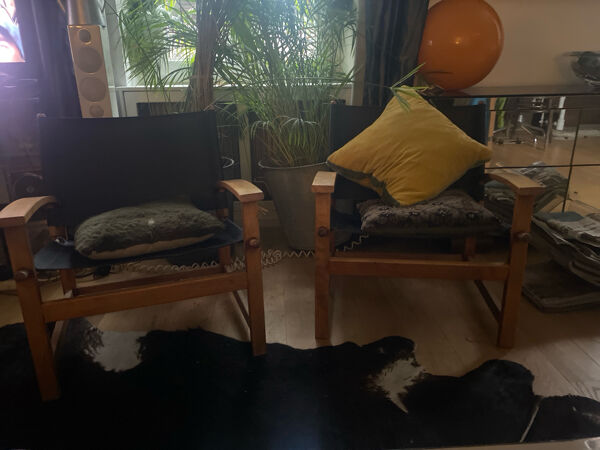 Paire de fauteuils « safari « vintage HYLLINGE MŌBLER