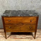 Directoire period sauté chest of drawers in mahogany and stained wood circa 1800