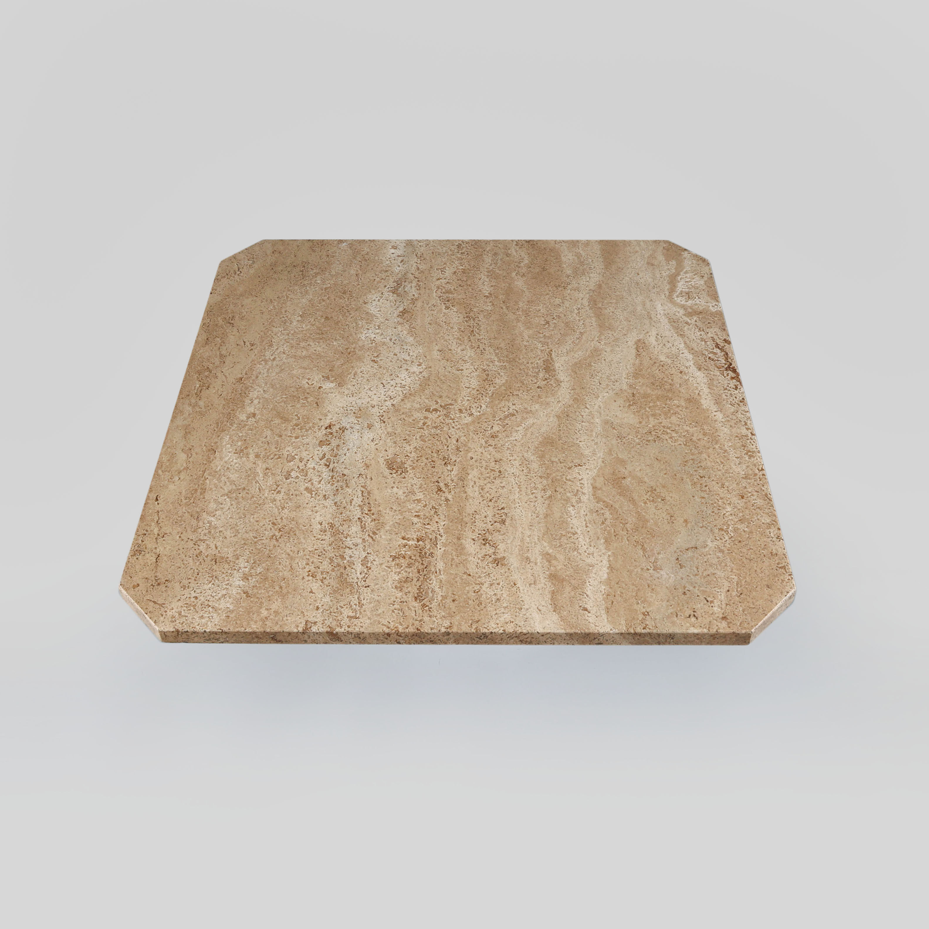 Mid Century brown travertine coffee table