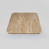 Mid Century brown travertine coffee table