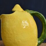 Vintage lemon pitcher barbotine