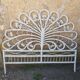 Tete de lit peacock rotin blanc