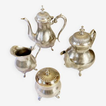 Service thé et café en bronze, poinçonné E.P.N.S., Angleterre, fin XIXe