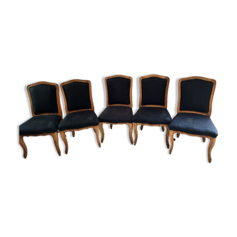 Set of 5 chairs in mangier wood