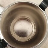 Alessi / Stainless steel and bakelite sugar bowl, "Bombé" collection