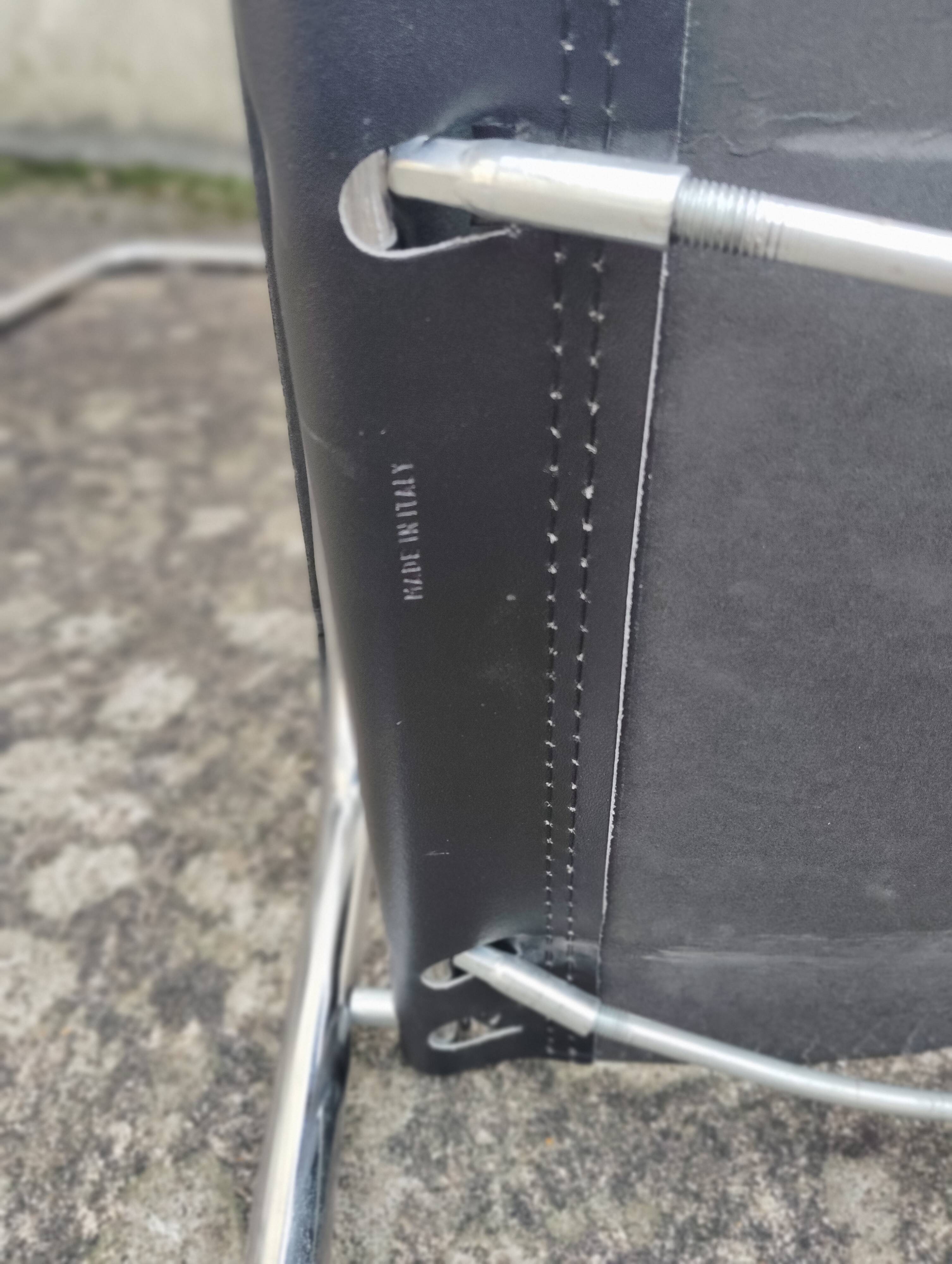 Set of 5 leather/chrome cantilever chairs