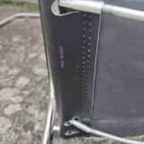 Set 5 chaises cantilever cuir/chrome