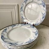 set of dessert plates in K&G Lunéville Iron Earth model "Angèle" late 19th century