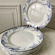 set of dessert plates in K&G Lunéville Iron Earth model "Angèle" late 19th century