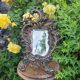 Antique bevelled bronze table mirror on stand, late 19th century.