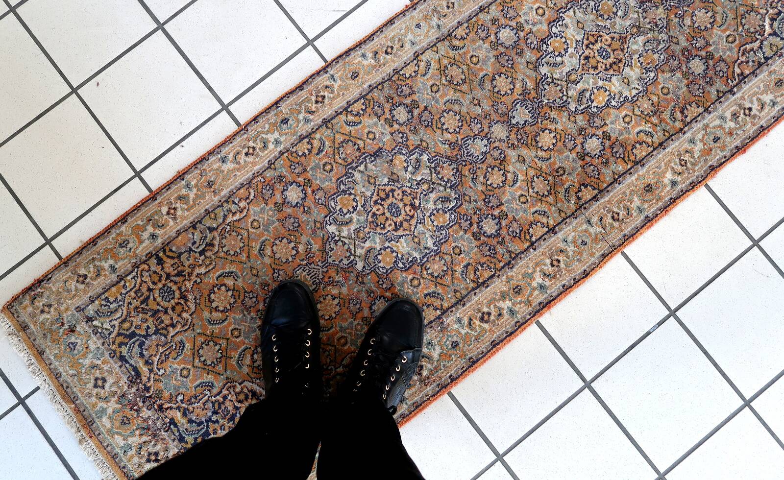 Tapis Vintage Indo-Tabriz en Laine (60cm x 177cm), Années 1970