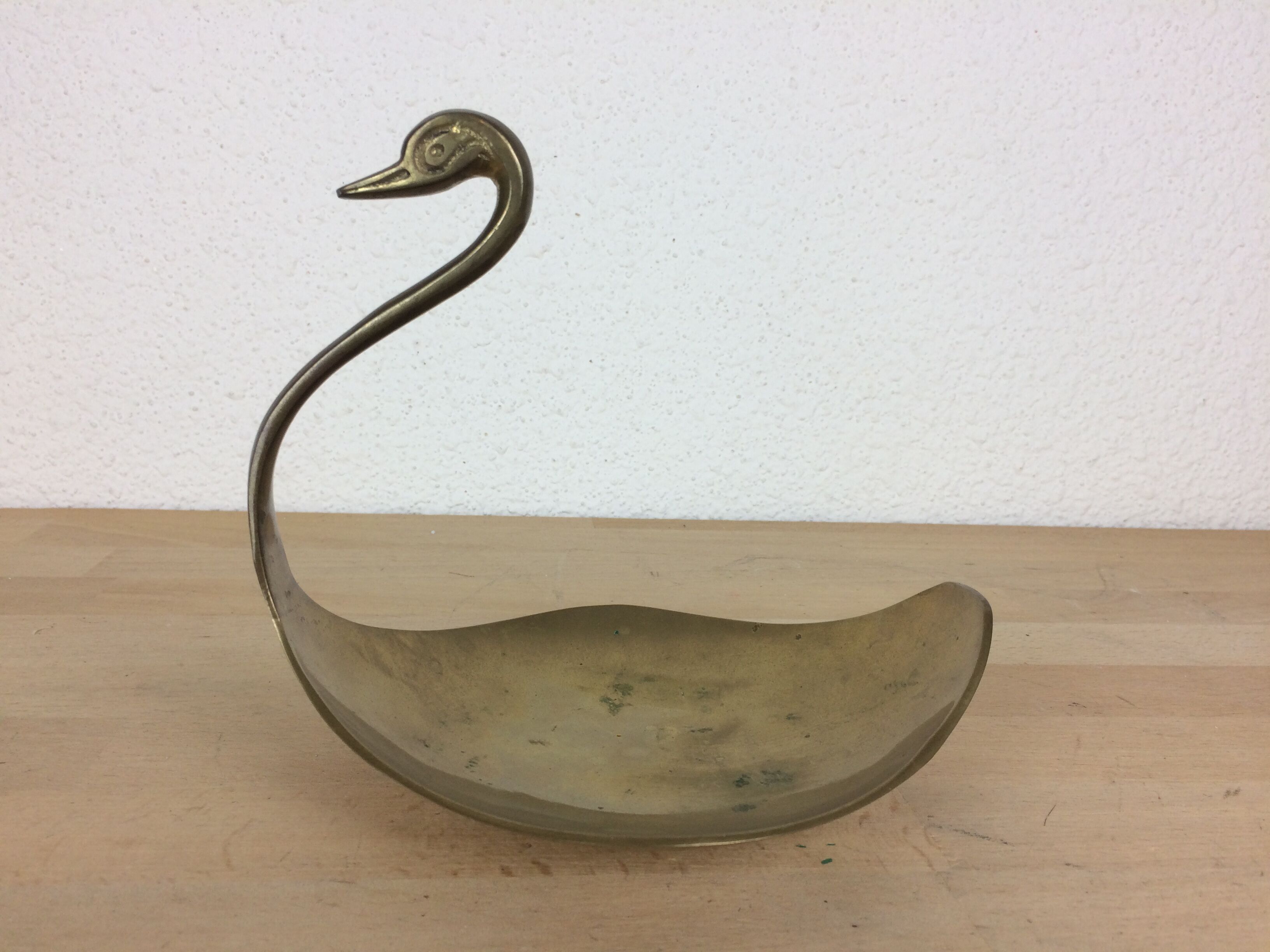 Vide poche cygne en laiton doré