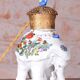 Asian Table Lamp in Brass and Porcelain, India, 1970s