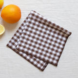 Serviette vichy marron