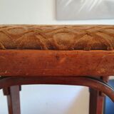 Art nouveau thonet stool bentwood and velvet