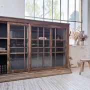 XXL industrial sideboard with glass doors
