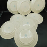 Set de 8 assiettes plates Villeroy & Boch Mettlach crème et Or.