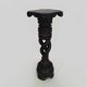 Twisted and engraved blackened wooden pedestal. 1960s 70s.