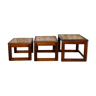 Pull-out tables in teak and ceramic, scandinavian, 60s