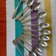 12 small silver metal spoons
