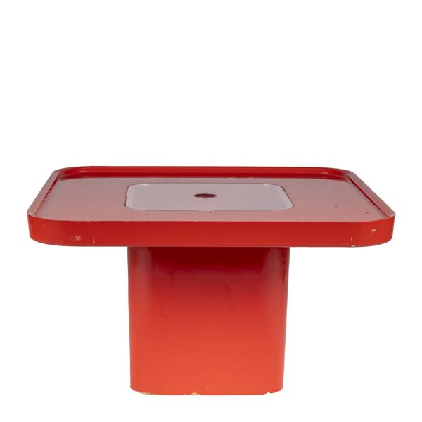Table de canapé rouge par Peter Ghyczy pour Horn Collection