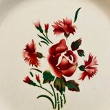 8 plates faience bordeaux-collection bouquet fleuri - digoin sarreguemines -retro-cuisine-vintage