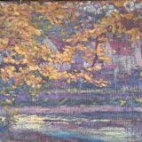 Weisser Charles Louis Auguste Large Oil on Canvas "La Celle in Creuse"