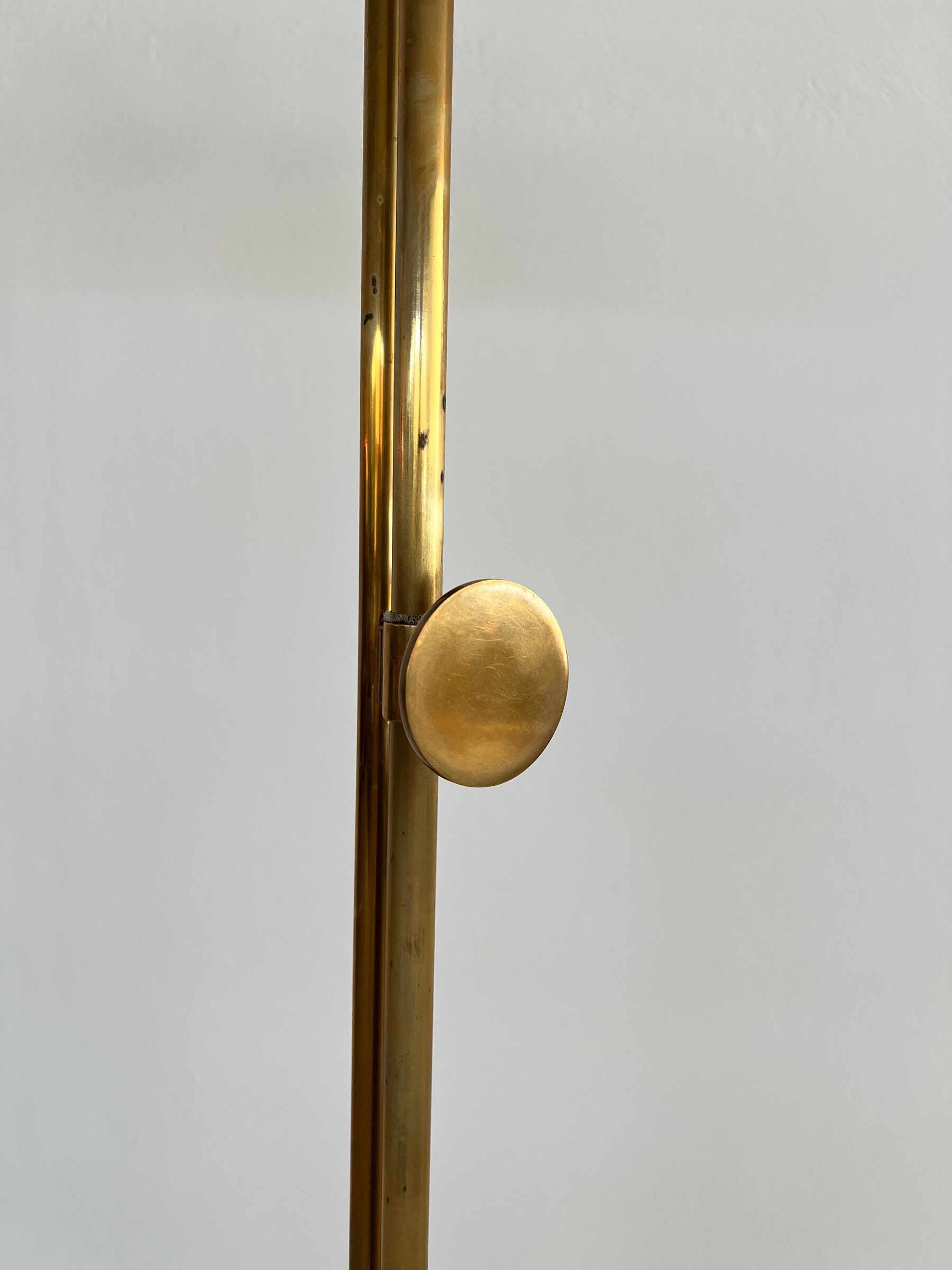Florian schulz mid-century adjustable floor lamp in full brass, 1970