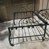 Pair of iron garden chairs forge