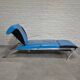 Blue leather lounge chair futuro 3 by massimo iosa ghini for moroso - italy 1980's