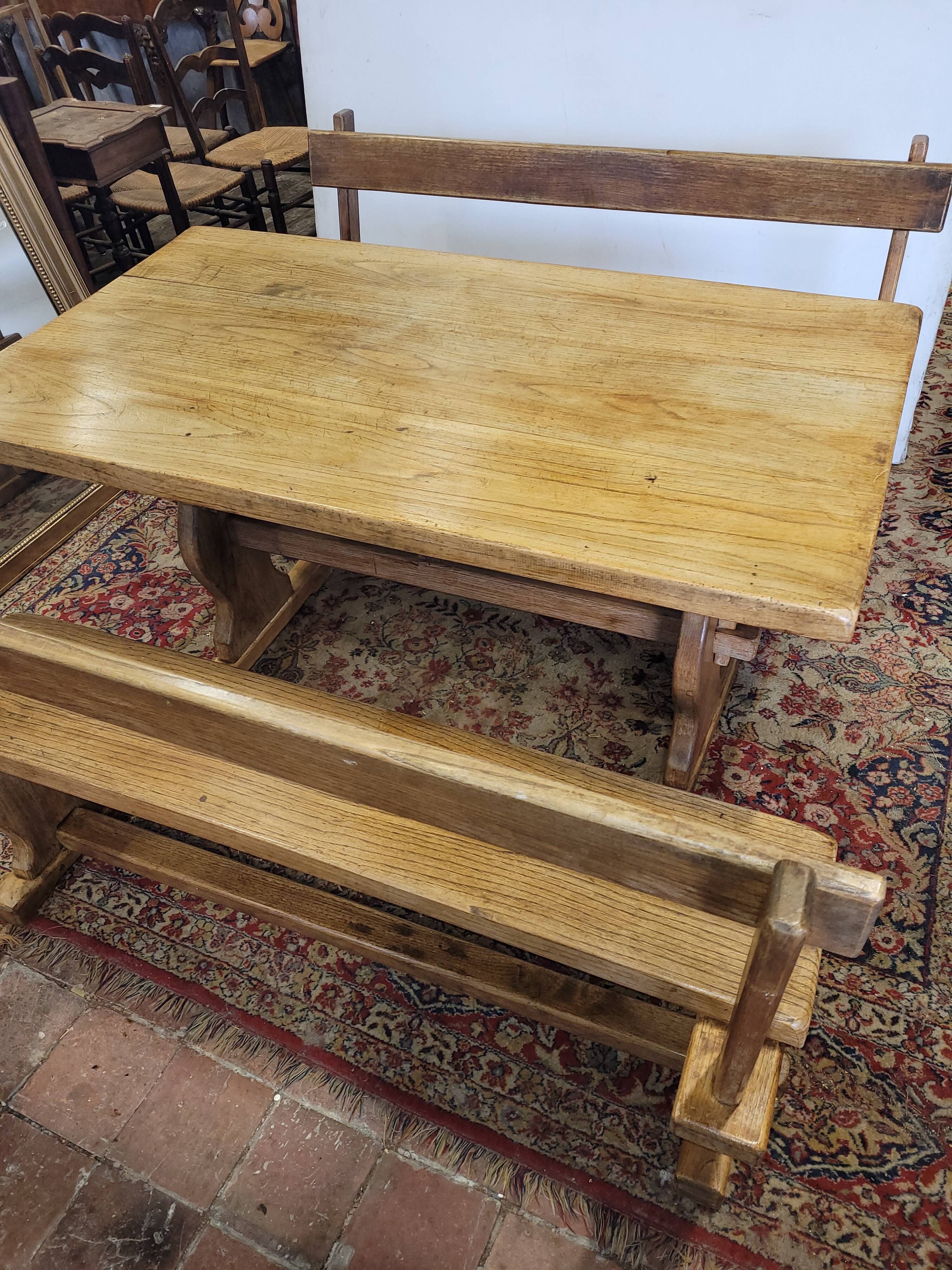 Farm table with benches