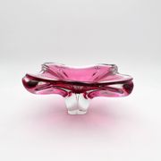 Large Crystal Bowl Bohemia Josef Hospodka 2.6kg Ruby Design 1960