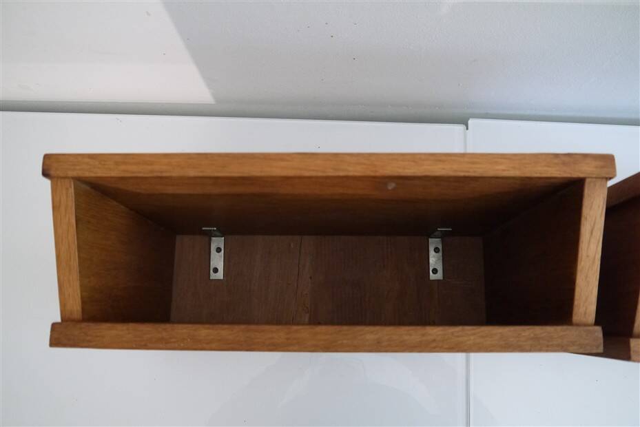 Paire de chevets muraux en bois 1960