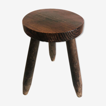 Tabouret de ferme ancien tripode