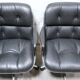 Black leather armchair by Charles Pollock for Knoll International