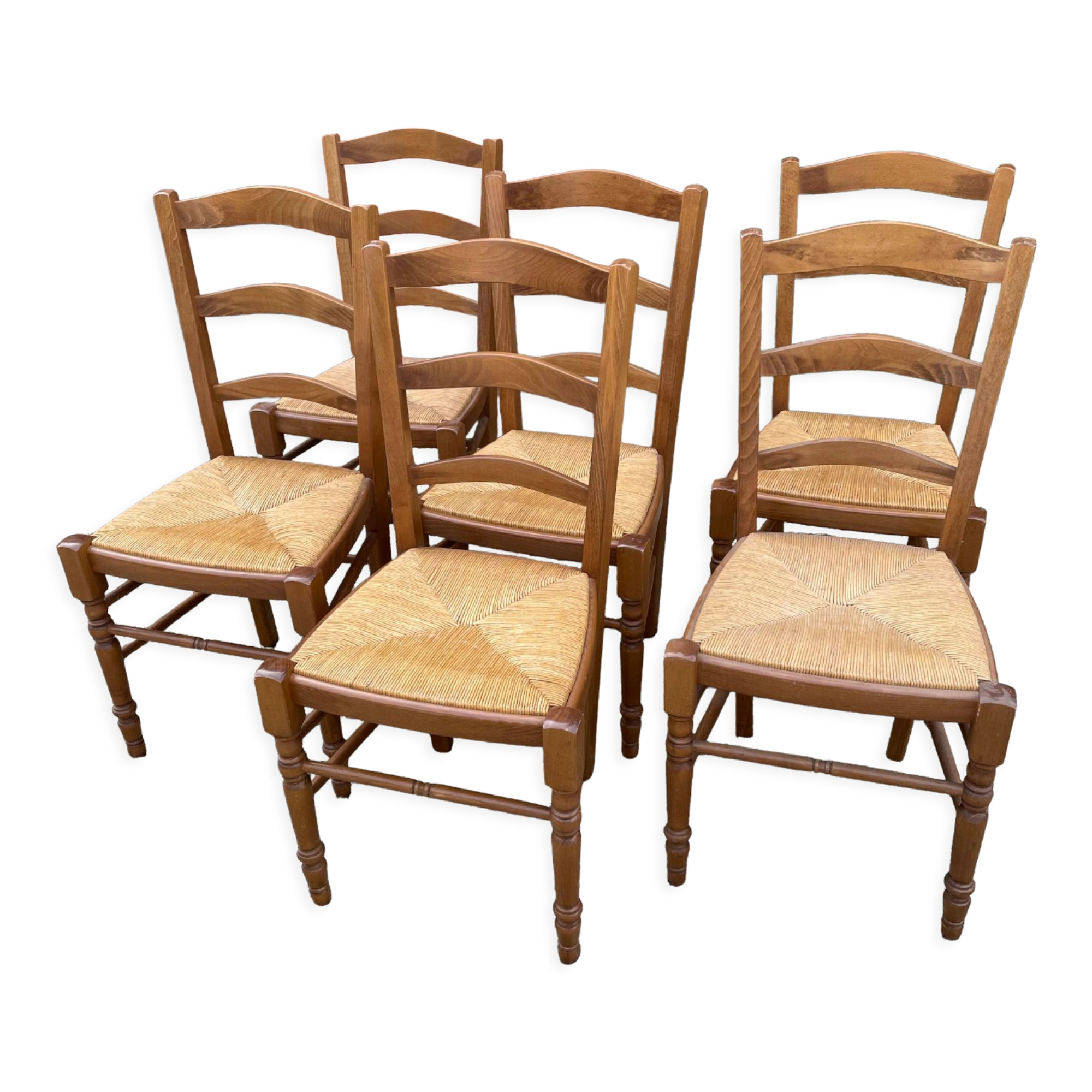 Series of 6 rustic chairs