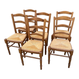 Série de 6 chaises rustiques