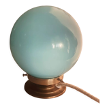 Blue opaline globe table lamp