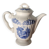 Théière vintage à décor bleu