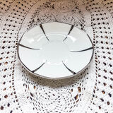 Service à café Limoges style art déco blanc et argent
