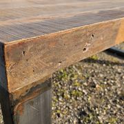 Industrial table 200 x 100 cm with wooden top + metal base