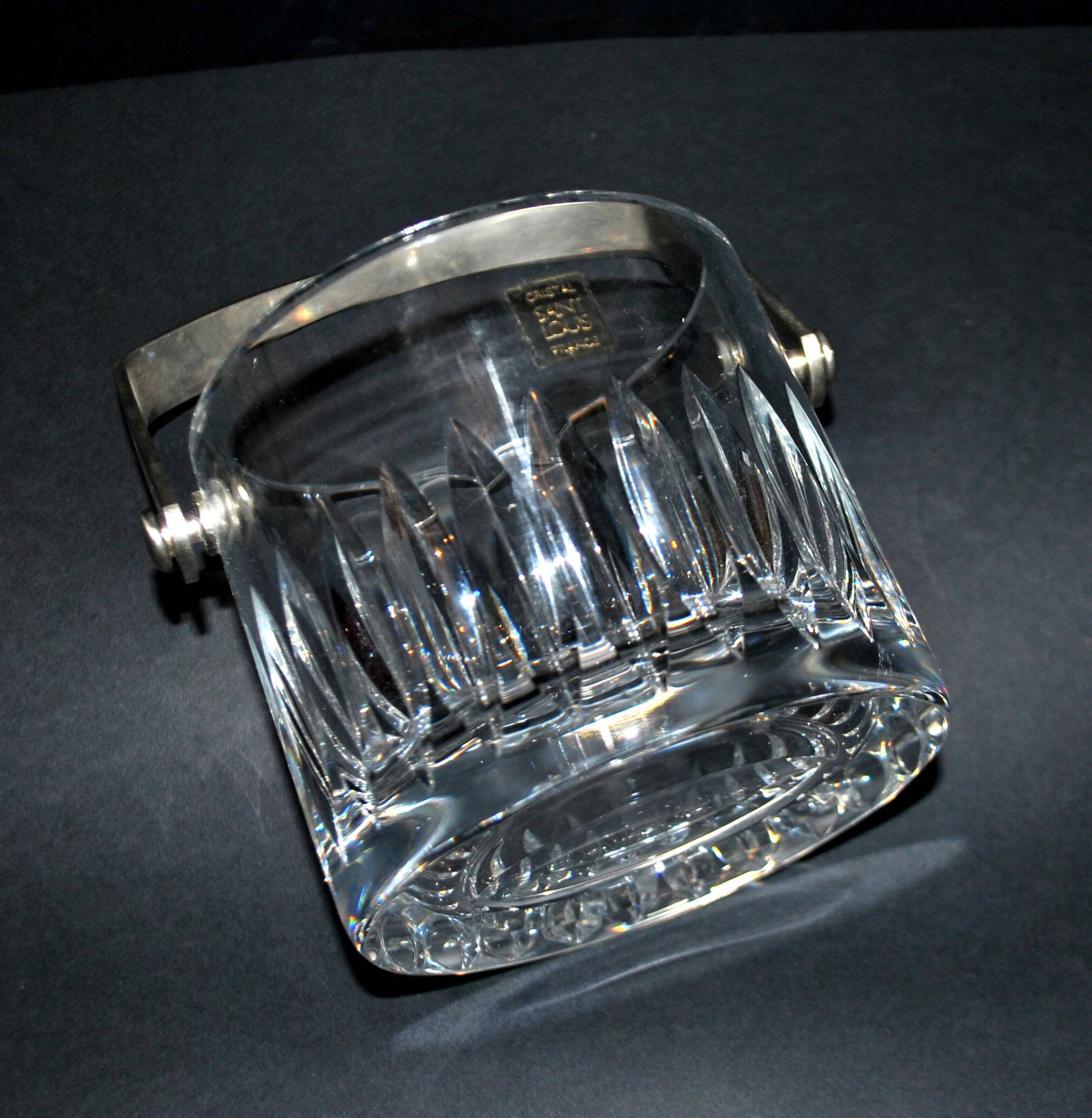 Glaçon Avignon ice bucket in Saint-Louis crystal with BAR WHISKY label