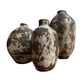 Trio de vases texturés