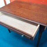 1950s waxed oak drawer table