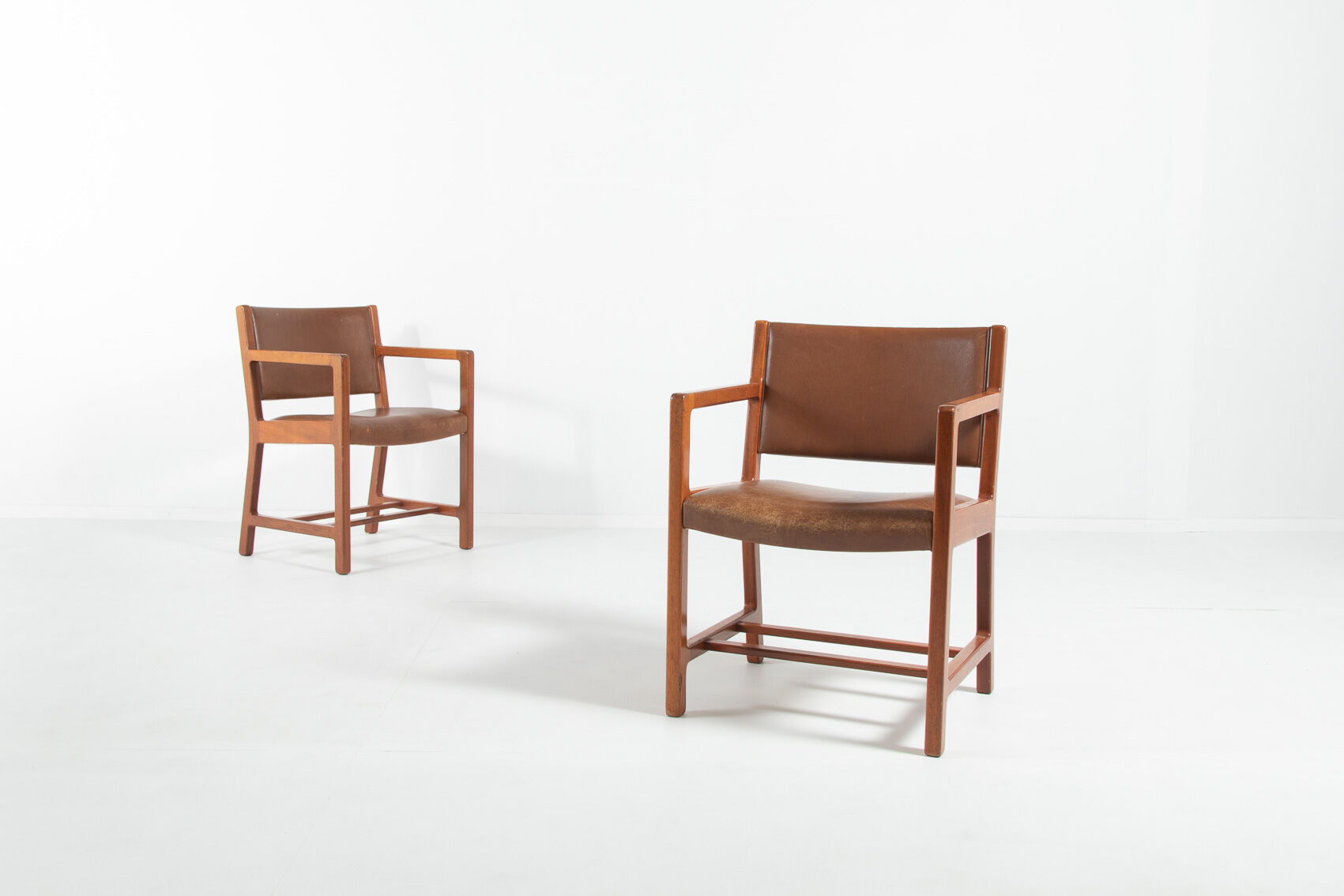 Set of 2 armchairs Borge Mogensen for Soborg mobelfabrik, Denmark 1960