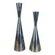 2 aluminum diabolo candle holders by Erika Pekkari for Ikea
