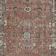 Vintage Handmade Turkish Red Wool Accent Rug with Floral Design for Home and Office Decor