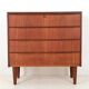Fully restored mid-century teak dresser with 4 drawers / Danish modern design / 1960s